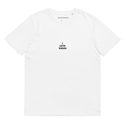 I LOVE NERDS White Katastrofffe Unisex organic cotton t-shirt