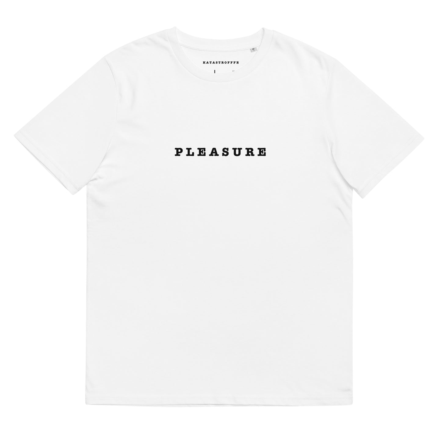 PLEASURE White Katastrofffe Unisex organic cotton t-shirt