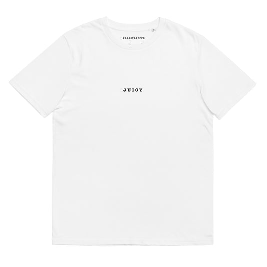 JUICY White Katastrofffe Unisex organic cotton t-shirt