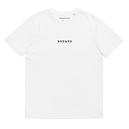 POTATO White Katastrofffe Unisex organic cotton t-shirt
